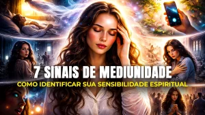 Representação visual de uma pessoa percebendo os sinais de mediunidade e conexão com o plano espiritual