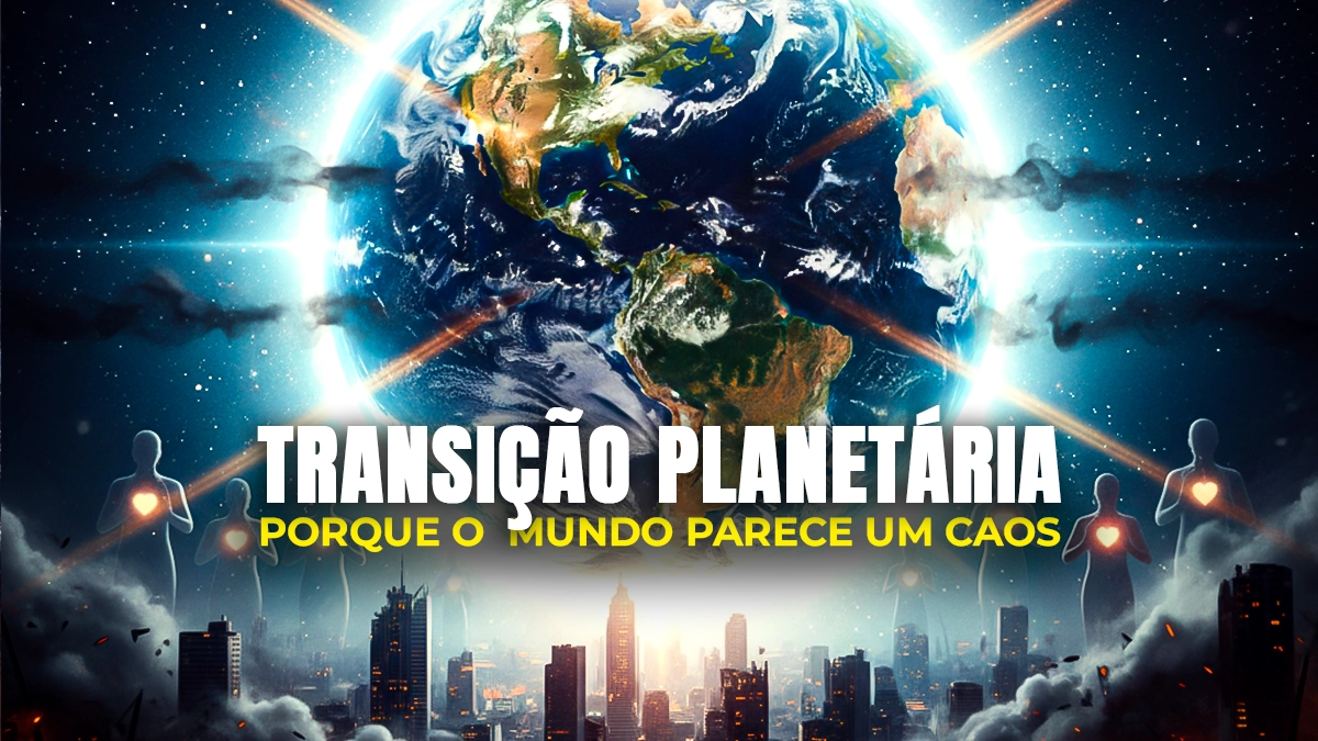 Representação da Terra em luz durante a transição planetária e o despertar da nova consciência espiritual